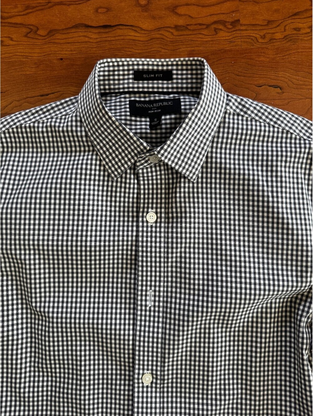 Banana Republic Men’s Small Shirt Black White Gingham Check